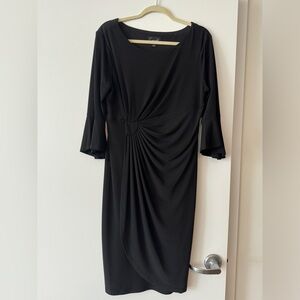 Black Matte Jersey Midi Dress, size 12.  Like new condition.